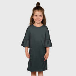 Детское платье 3D Антрацитово-серый однотонный - фото 2