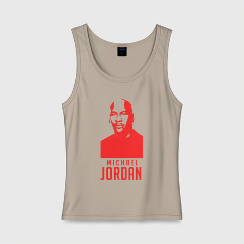 Женская майка хлопок Jordan in red, цвет миндальный