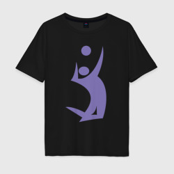Мужская футболка хлопок Oversize Purple volleyball