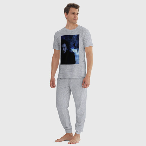 Мужская пижама хлопок с принтом Сонная лощина гессенский всадник, вид сбоку #3