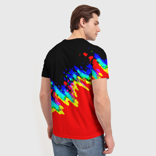Мужская футболка 3D с принтом Имперская Россия краски, вид сзади #2
