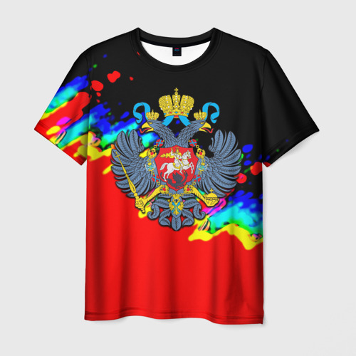 Мужская футболка 3D с принтом Имперская Россия краски, вид спереди #2