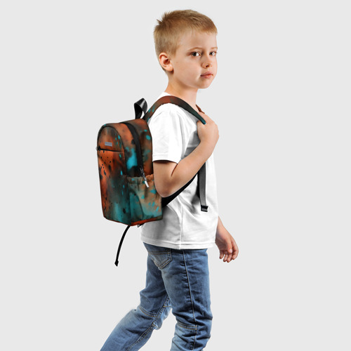 Детский рюкзак 3D с принтом Акварелика, вид сзади #1