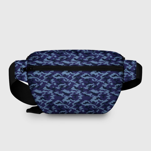 Поясная сумка 3D с принтом Камуфляж синий - Максим, вид сзади #1