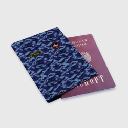 Обложка для паспорта матовая кожа Камуфляж синий - Тимур - фото 2