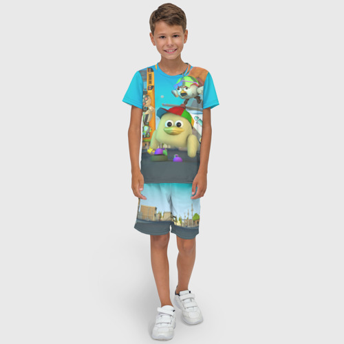 Детский костюм с шортами 3D Маленький Мальчик Чикен Ган, цвет 3D печать - фото 3