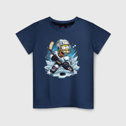 Детская футболка хлопок Гомер Симпсон - хоккейный нападающий