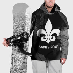 Накидка на куртку 3D Saints Row glitch на темном фоне