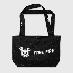 Пляжная сумка 3D Free Fire glitch на темном фоне по-горизонтали