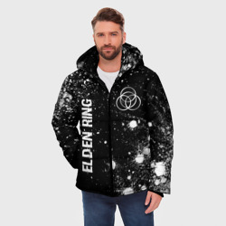 Мужская зимняя куртка 3D Elden Ring glitch на темном фоне вертикально - фото 2