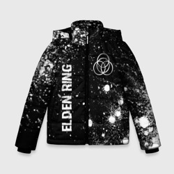 Зимняя куртка для мальчиков 3D Elden Ring glitch на темном фоне вертикально