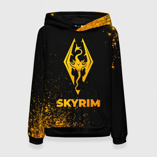 Женская толстовка 3D Skyrim - gold gradient, цвет 3D печать