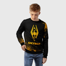 Детский свитшот 3D Skyrim - gold gradient - фото 2