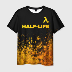 Мужская футболка 3D Half-Life - gold gradient посередине