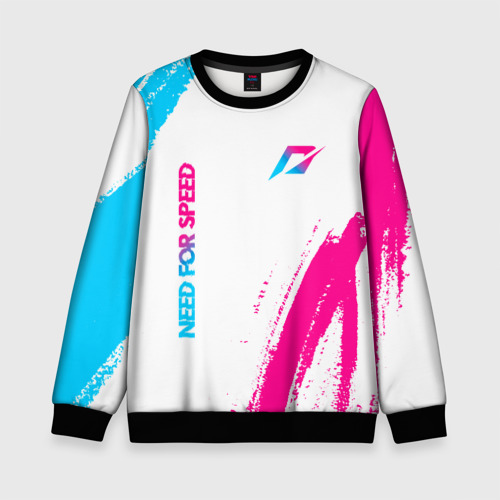 Детский свитшот 3D Need for Speed neon gradient style вертикально, цвет 3D печать