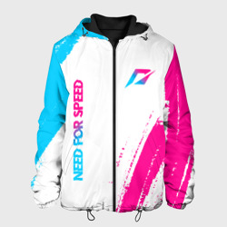 Мужская куртка 3D Need for Speed neon gradient style вертикально