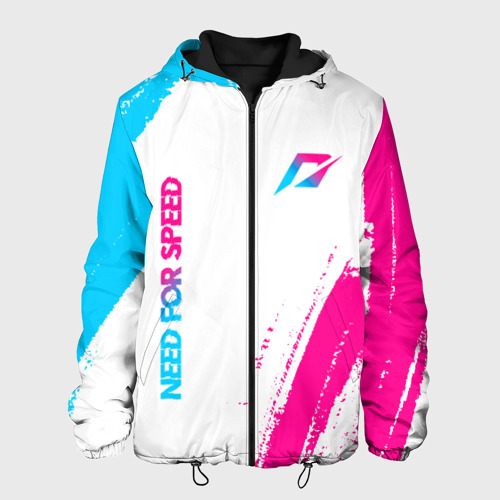 Мужская куртка 3D Need for Speed neon gradient style вертикально, цвет 3D печать