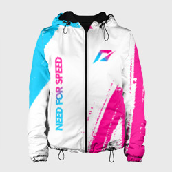 Женская куртка 3D Need for Speed neon gradient style вертикально