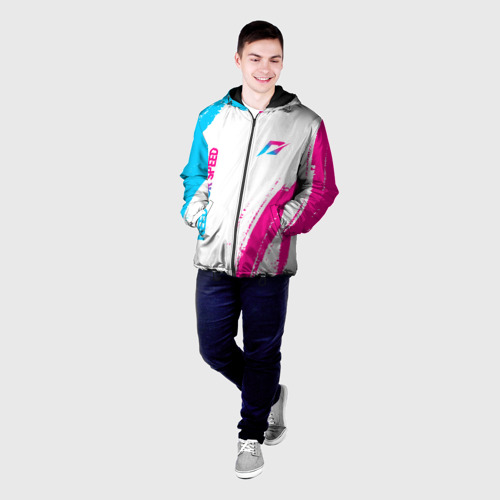 Мужская куртка 3D Need for Speed neon gradient style вертикально, цвет 3D печать - фото 3