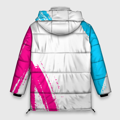 Женская зимняя куртка Oversize Need for Speed neon gradient style вертикально, цвет черный - фото 2