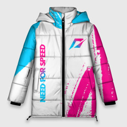 Женская зимняя куртка Oversize Need for Speed neon gradient style вертикально