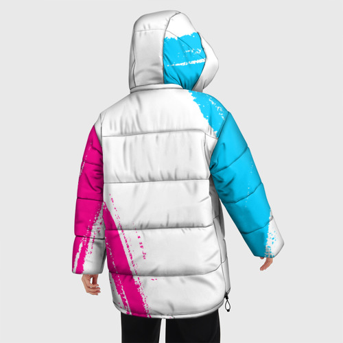 Женская зимняя куртка Oversize Need for Speed neon gradient style вертикально, цвет черный - фото 4