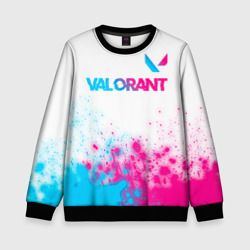 Детский свитшот 3D Valorant neon gradient style посередине