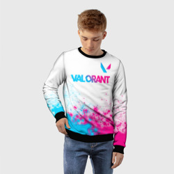 Детский свитшот 3D Valorant neon gradient style посередине - фото 2