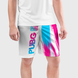 Мужские шорты спортивные PUBG neon gradient style по-вертикали - фото 2