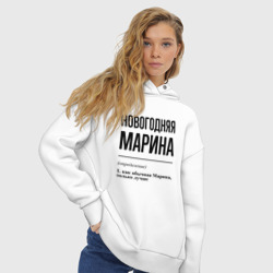 Женское худи Oversize хлопок Новогодняя Марина - фото 2