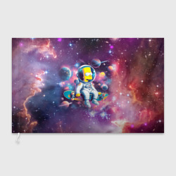 Флаг 3D Барт Симпсон со скейтбордом в космосе