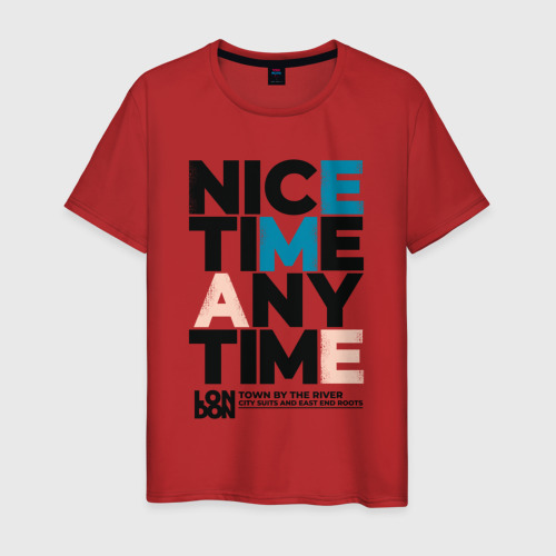 Мужская футболка хлопок Nice time, цвет красный
