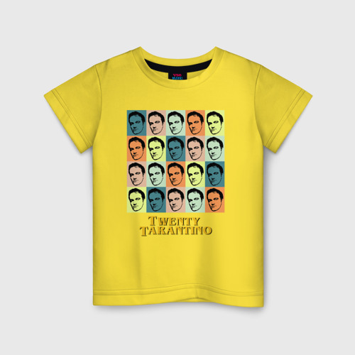 Детская футболка хлопок Twenty Tarantino face, цвет желтый