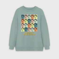 Женский свитшот oversize без начеса хлопок Twenty Tarantino face
