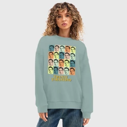 Женский свитшот oversize без начеса хлопок Twenty Tarantino face - фото 2