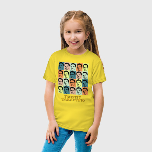 Детская футболка хлопок Twenty Tarantino face, цвет желтый - фото 5
