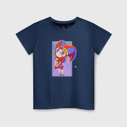 Pomni from the Amazing Digital Circus in the window – Детская футболка хлопок с принтом купить со скидкой в -20%