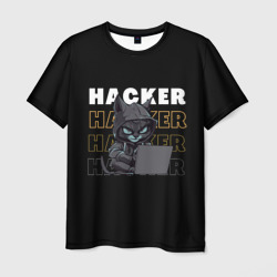 Кибер хакер кот – Футболка с принтом купить со скидкой в -26%