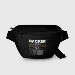 Поясная сумка 3D Кибер хакер кот