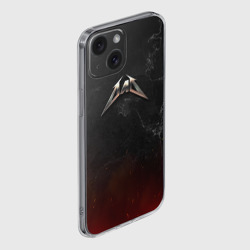 Чехол для iPhone 15 силиконовый с защитой камеры Папа в стиле Металлика - фото 2