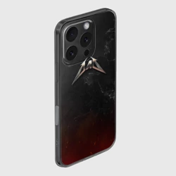 Чехол для iPhone 16 Pro силиконовый с защитой камеры Папа в стиле Металлика - фото 2