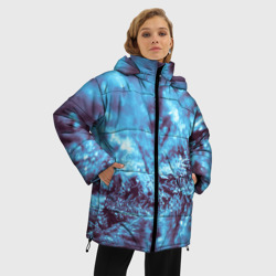 Женская зимняя куртка Oversize Морозные узоры на окне макро - фото 2