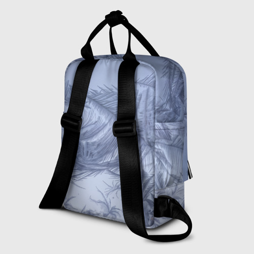 Женский рюкзак 3D с принтом Морозные узоры на замерзшем окне, вид сзади #1