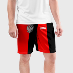 Мужские шорты спортивные Красный и черный - герб РФ - фото 2