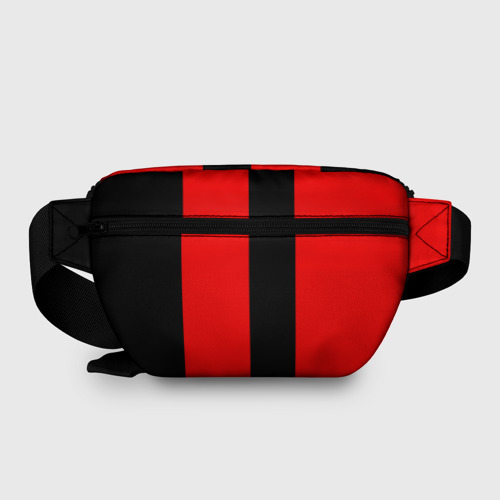 Поясная сумка 3D с принтом Красный и черный - герб РФ, вид сзади #1