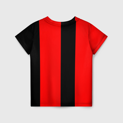 Детская футболка 3D с принтом Красный и черный - герб РФ, вид сзади #1