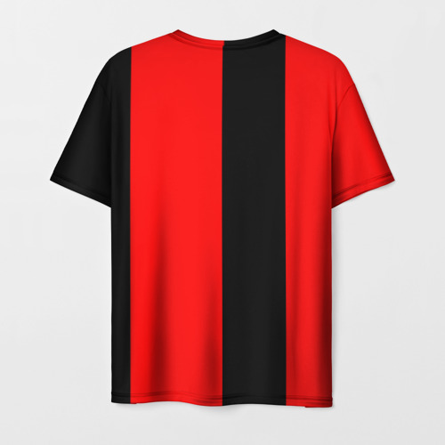 Мужская футболка 3D с принтом Красный и черный - герб РФ, вид сзади #1