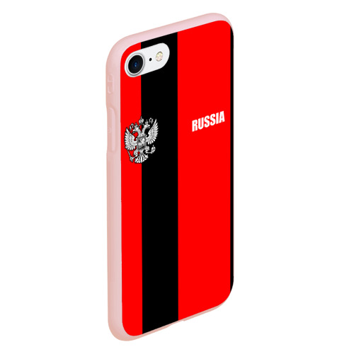 Чехол для iPhone 7/8 матовый с принтом Красный и черный - герб РФ, вид сбоку #3