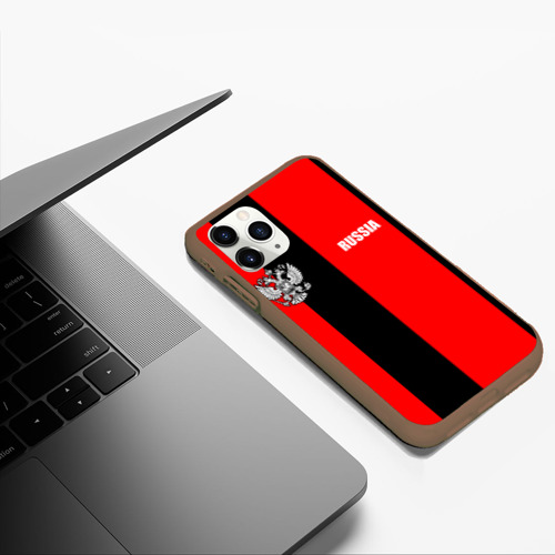Чехол для iPhone 11 Pro Max матовый с принтом Красный и черный - герб РФ, фото #5