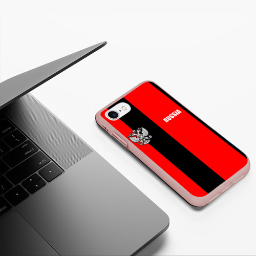 Чехол для iPhone 7/8 матовый с принтом Красный и черный - герб РФ, фото #5